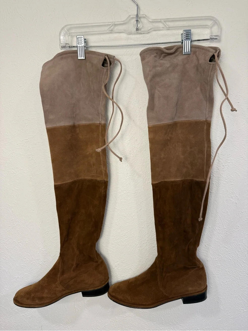 Stuart Weitzman Lowland Tri-Color Suede Over Knee Boots 6B